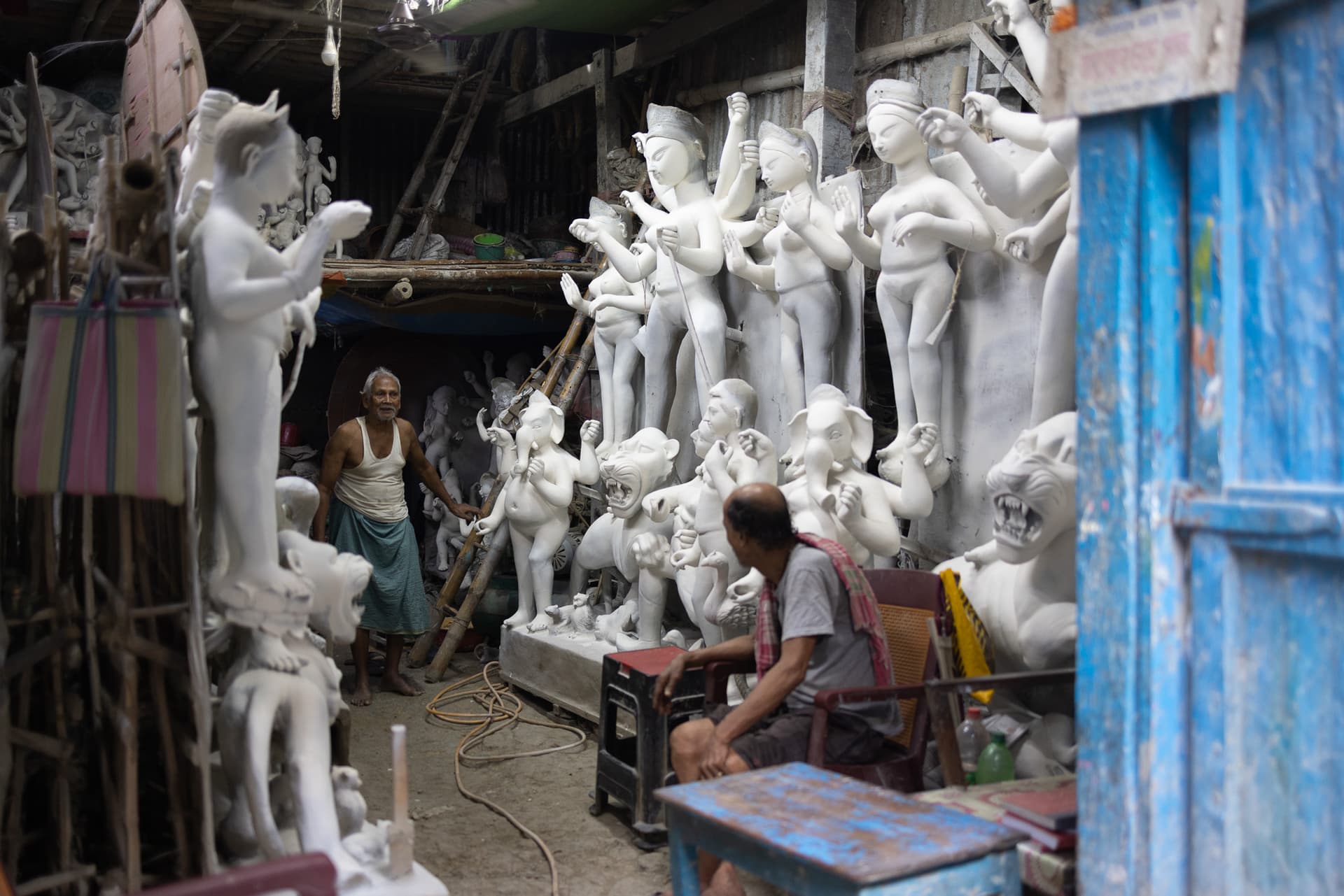 <p><em>Though Durga Puja dominates, Kumartuli’s craft is not confined to a single festival. (Picture by Subham Behera)</em></p>
