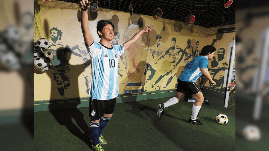 <p>Football legends frozen in time — a fan favourite corner at the Mother’s Wax Museum. (Picture by Yercaud-elango, Wikimedia Commons)</p>