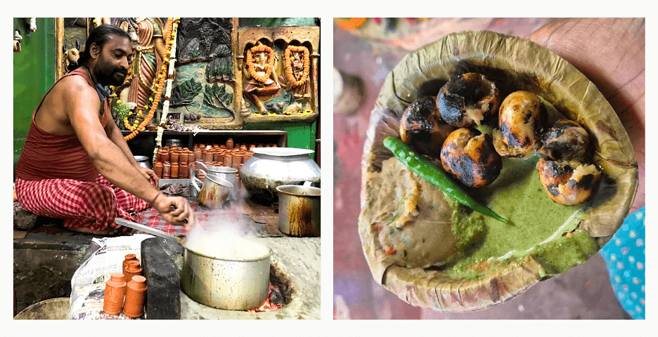 <p>Litti chokha and rose-scented Gulabi Chai at Ahiritola.</p>