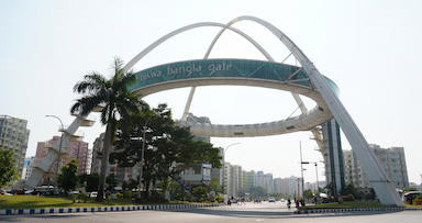 Bird’s-eye view of New Town from Biswa Bangla Gate