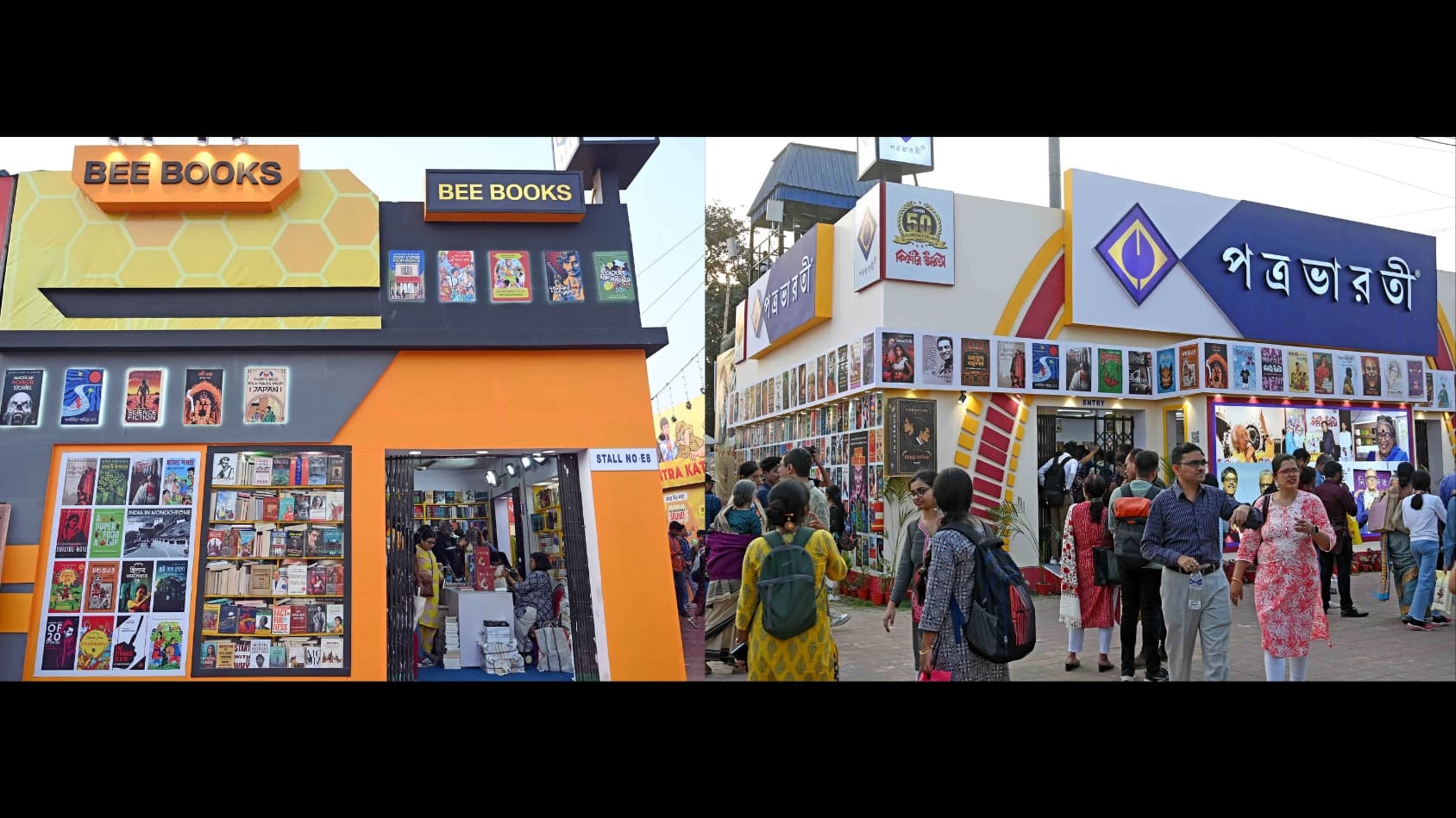 <p>Colourful publisher pavilions welcome visitors.&nbsp;</p>
